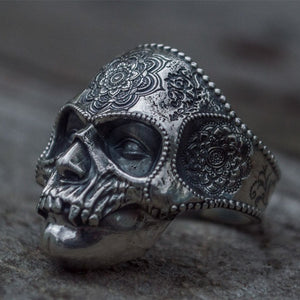 Heavy Sugar Skull Ring