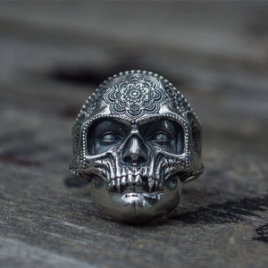 Heavy Sugar Skull Ring