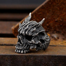 Load image into Gallery viewer, Black Asura Skull Ring
