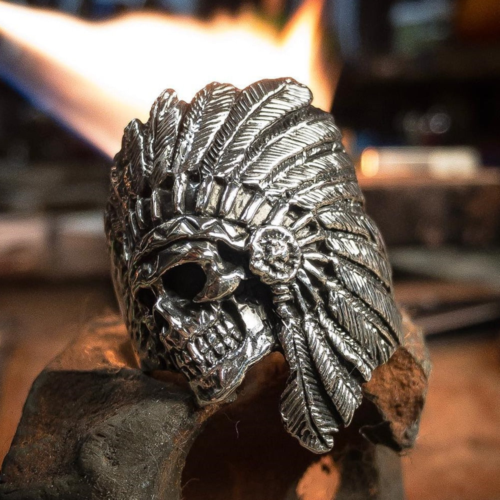 Vintage American Native Skull Ring