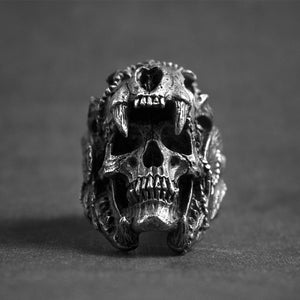 Stainless Steel Indian Jaguar Warrior Skull