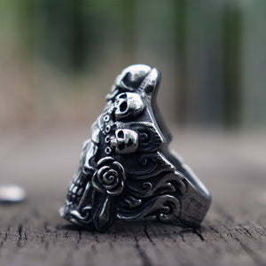 Santa Muerte Death Skull Ring