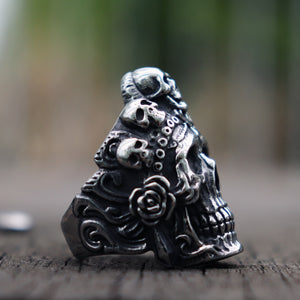 Santa Muerte Death Skull Ring