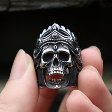 Load image into Gallery viewer, Mahakali Helmet Skull Ring
