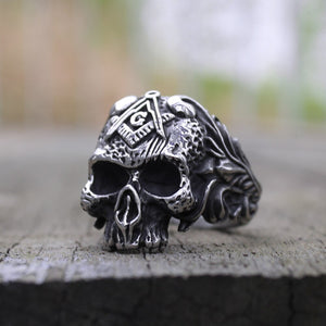 Vintage Masons Skull Ring