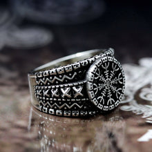 Load image into Gallery viewer, Odin Helm of Awe Norse Ring
