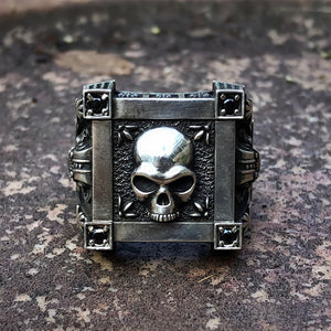 Black Zircon Skull Ring