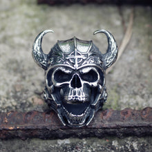 Load image into Gallery viewer, Viking Warrior Of Death Skull Ring
