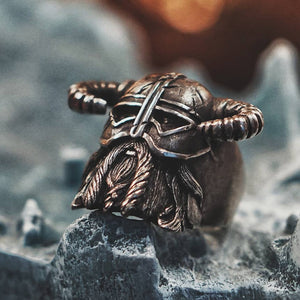 Nordic Style Horn Helmet Ring