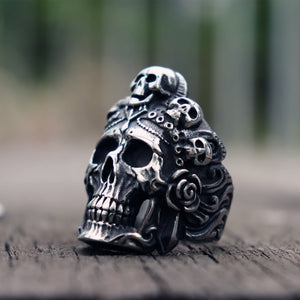 Santa Muerte Death Skull Ring