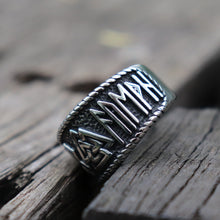 Load image into Gallery viewer, Vintage Odin Runes Ring
