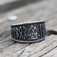 Load image into Gallery viewer, Vintage Odin Runes Ring
