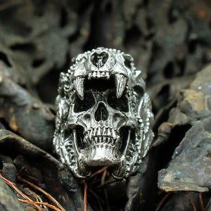 Stainless Steel Indian Jaguar Warrior Skull